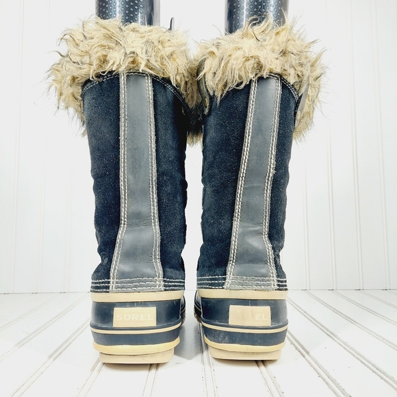 Sorel Joan of Arctic Black Leather Waterproof Lace Up Winter Boots D868 - Picture 6 of 10